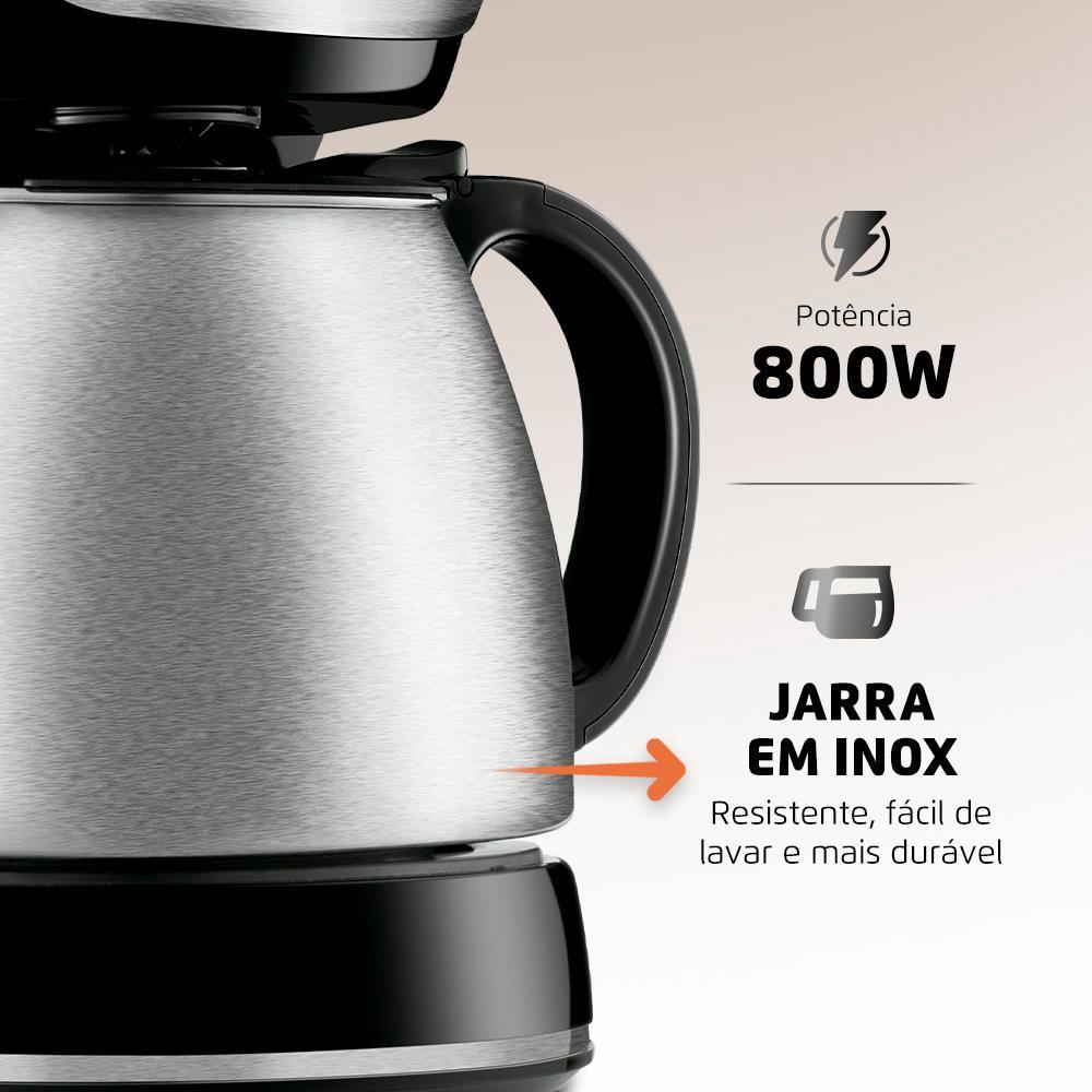 Miniatura Cafeteira Elétrica Mondial Dolce Arome C-37Ji-30X 800W Inox