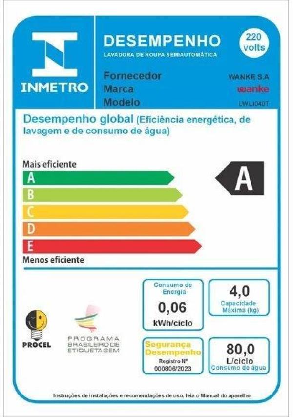 Lavadora De Roupas Semiautomática Super - 8,5 Kg - Preta - W