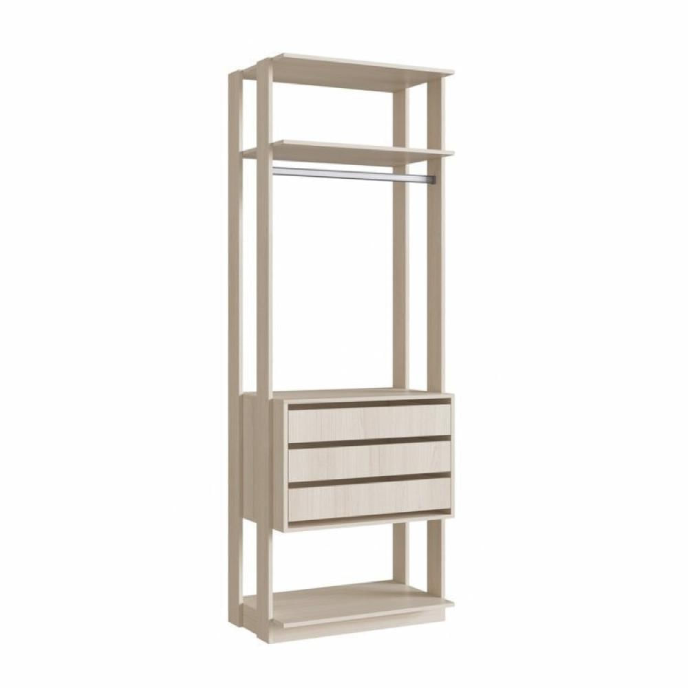 Miniatura Guarda Roupa Closet 3 Gavetas 1 Cabideiro e Prateleiras Be Mobiliário Nature