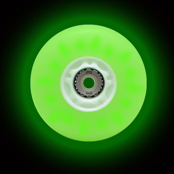 Miniatura Rodas Patins Inline Traxart Luminosas Led 76Mm Verde Com 4