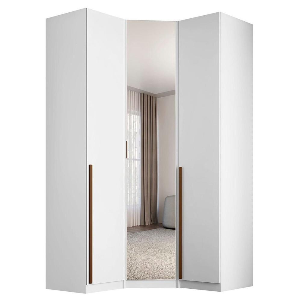 Miniatura Guarda-roupa de Canto com Espelho 3 Portas Altezza Branco