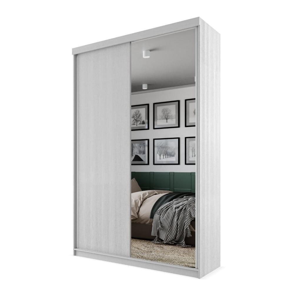 Miniatura Guarda Roupa Solteiro com Espelho 2 Portas 3 Gavetas Lugano RR Moveis Branco