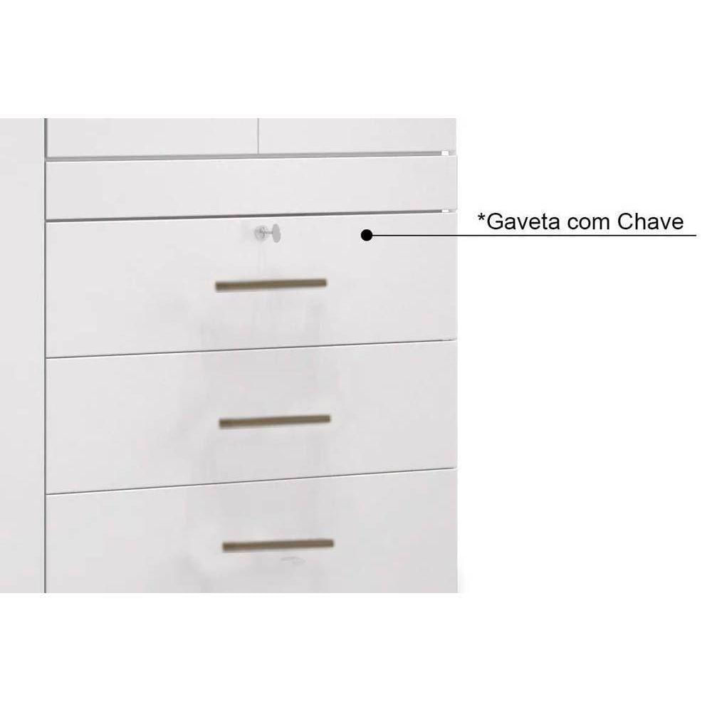 Miniatura Guarda Roupa 4 Portas E 3 Gavetas Havana Plus 4.3 Branco - Santos Andirá