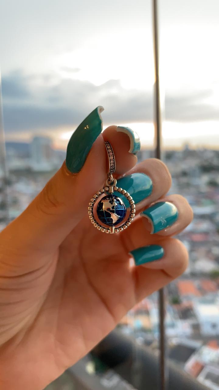 Miniatura Berloque Pingente Globo Terrestre