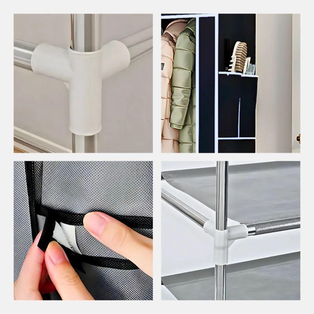 Guarda Roupa Closet Dobrável Organizador Com Capa De Tecido