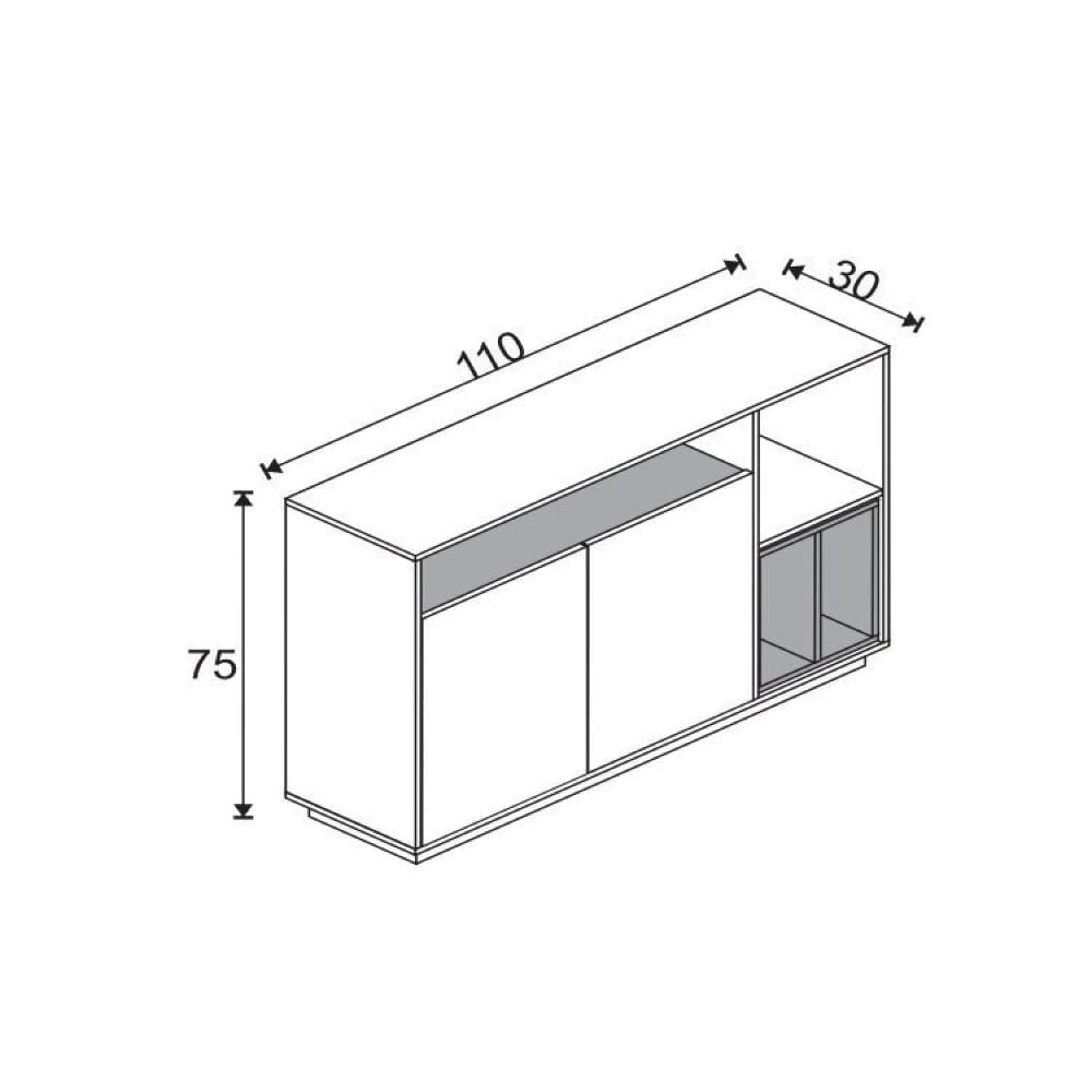 Miniatura Conjunto Rack para TV até 48 Polegadas 2 Portas e Aparador 2 Portas Folhas Outono Estilare Branco