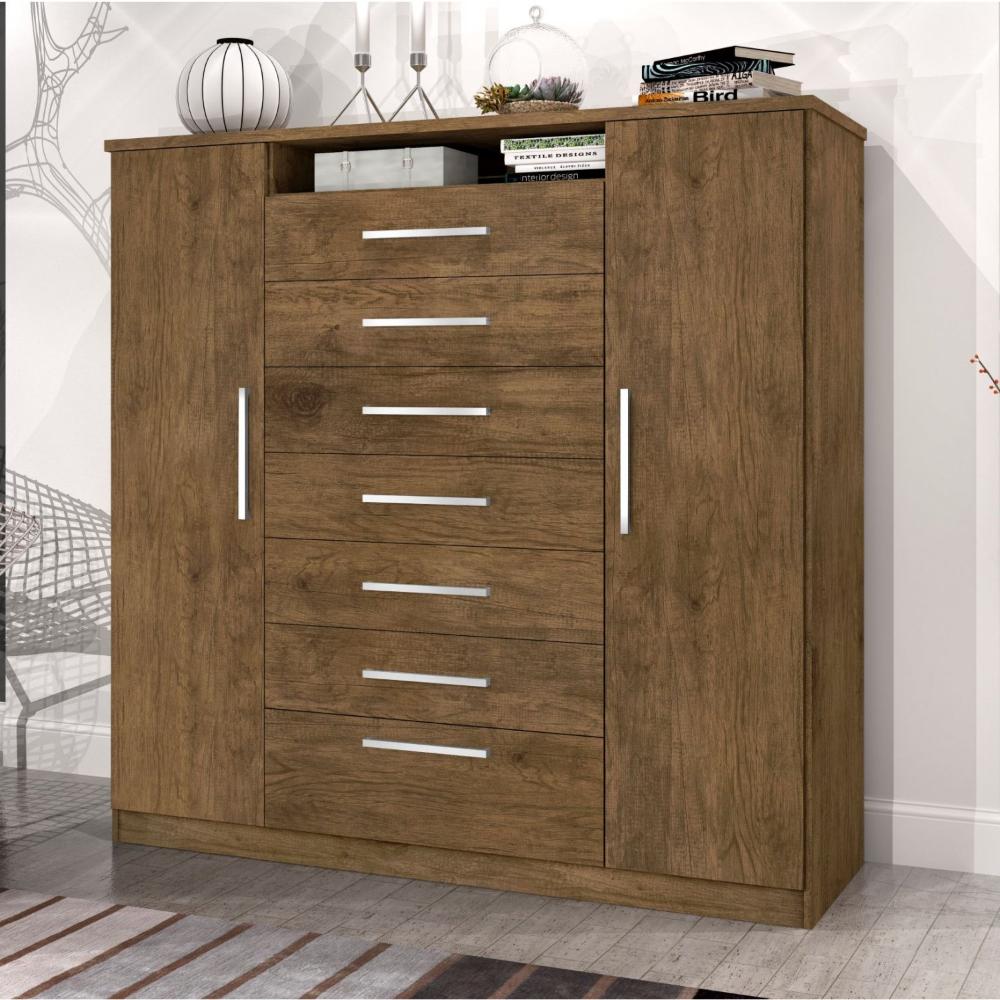 Miniatura Cômoda 2 Portas 7 Gavetas Mega J&A Móveis Jequitiba