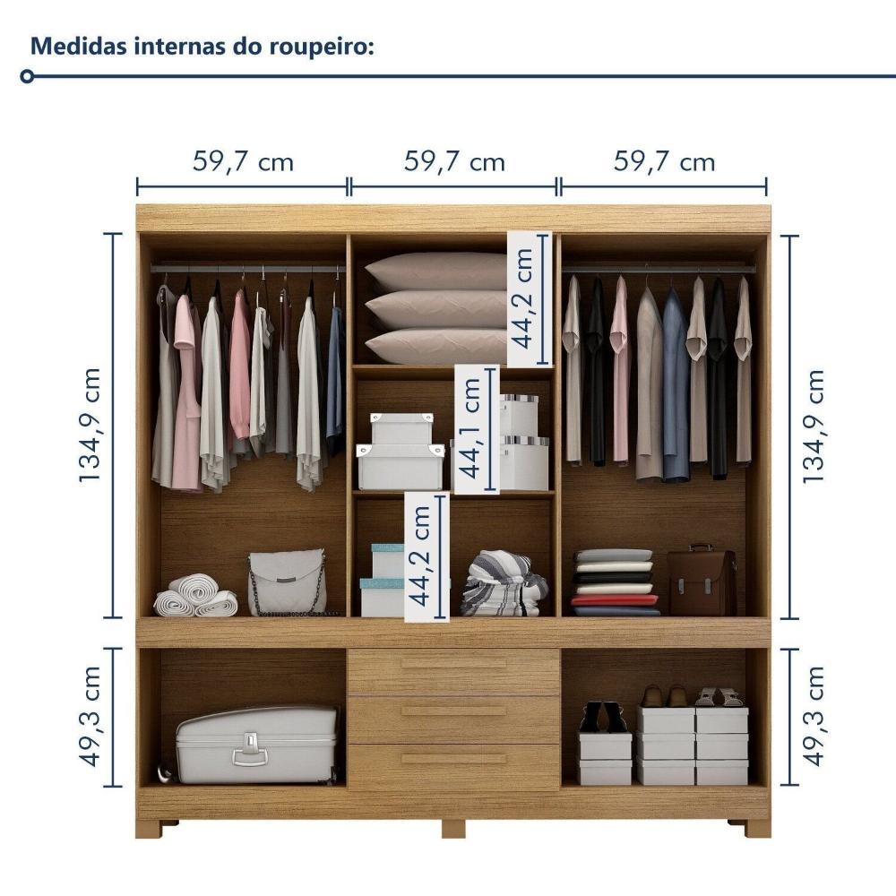 Guarda-roupa Casal 10 Portas 100% Mdf Lucca Cinamomo/Off White