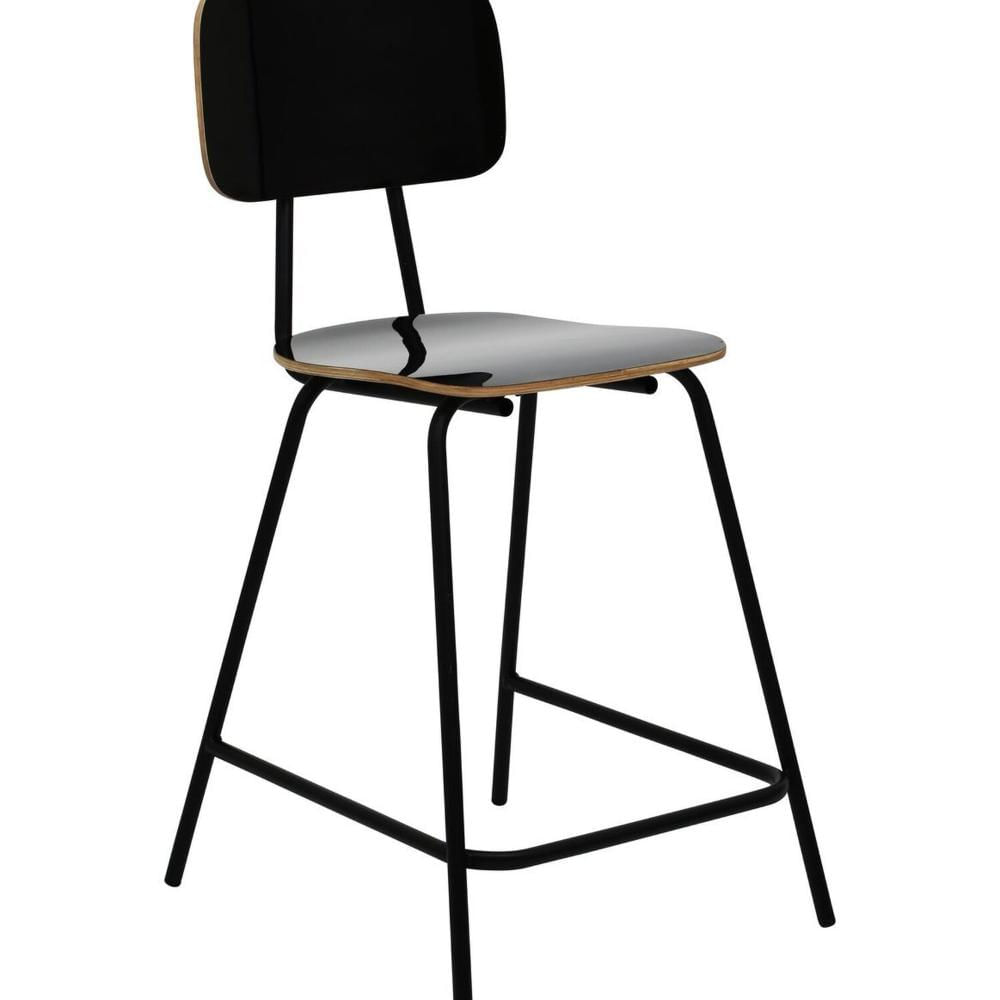 Miniatura Banqueta Bistro Alta Linha Industrial Preto