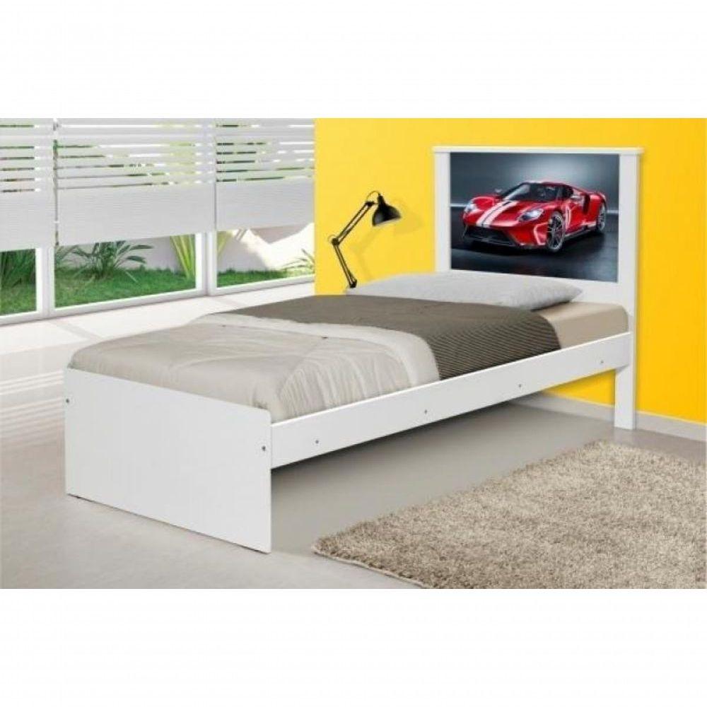 Miniatura Cama Solteiro Carro Sport Vermelho Com Colchão