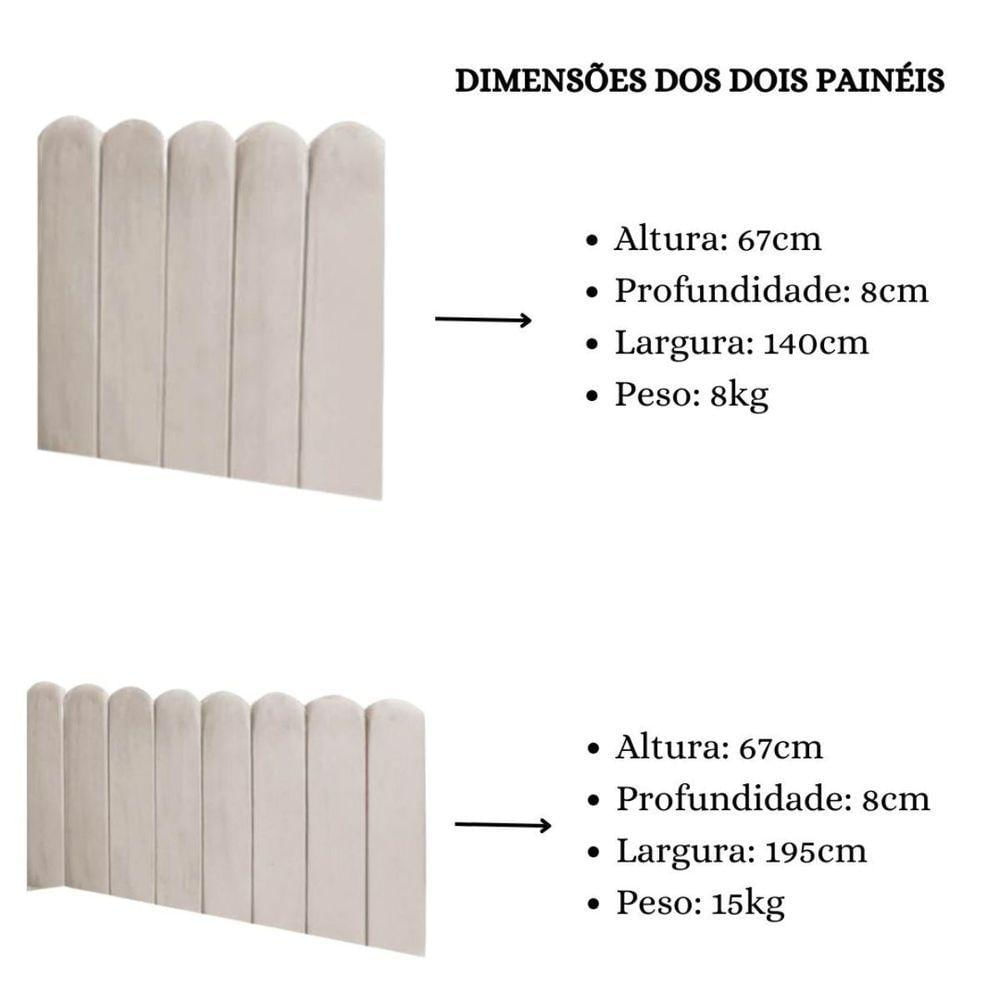 Miniatura Cabeceira Painel Cama Casal Box Nuvem Suede Sandy 140 Cm Cor:bege