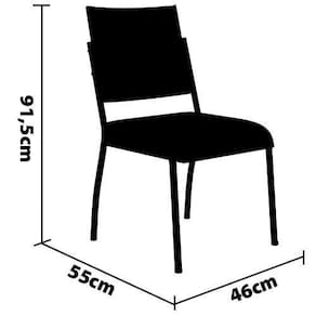 Miniatura Mesa de Jantar Retangular Fabone Alexa com Tampo de Vidro e 6 Cadeiras Dora - Preto Fosco Fosco/Café