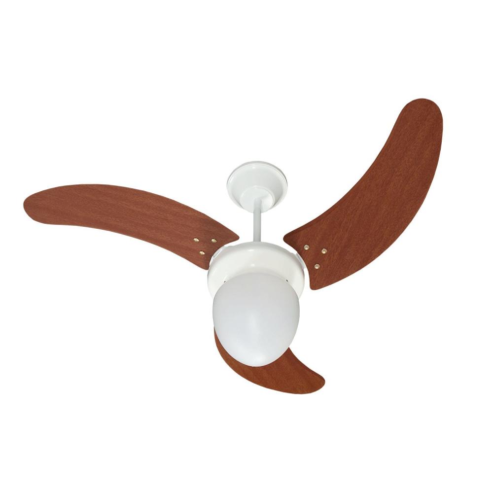 Miniatura Ventilador de Teto 220V Max Buzios Tron Ventiladores Branco e Verniz