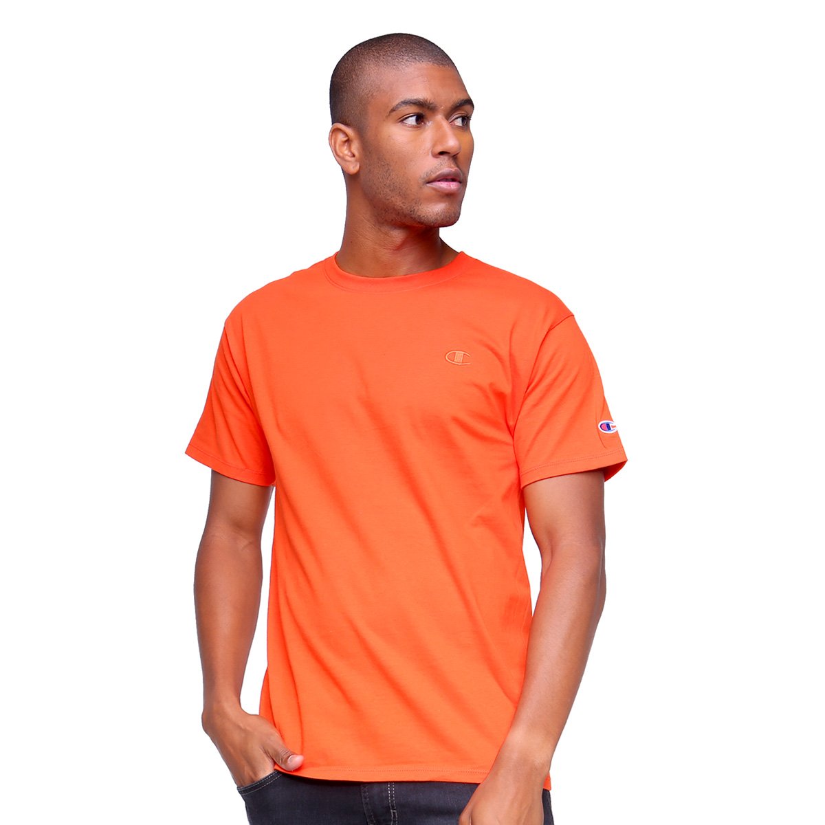 Miniatura Camiseta Champion Logo Classic Jersey Laranja - P