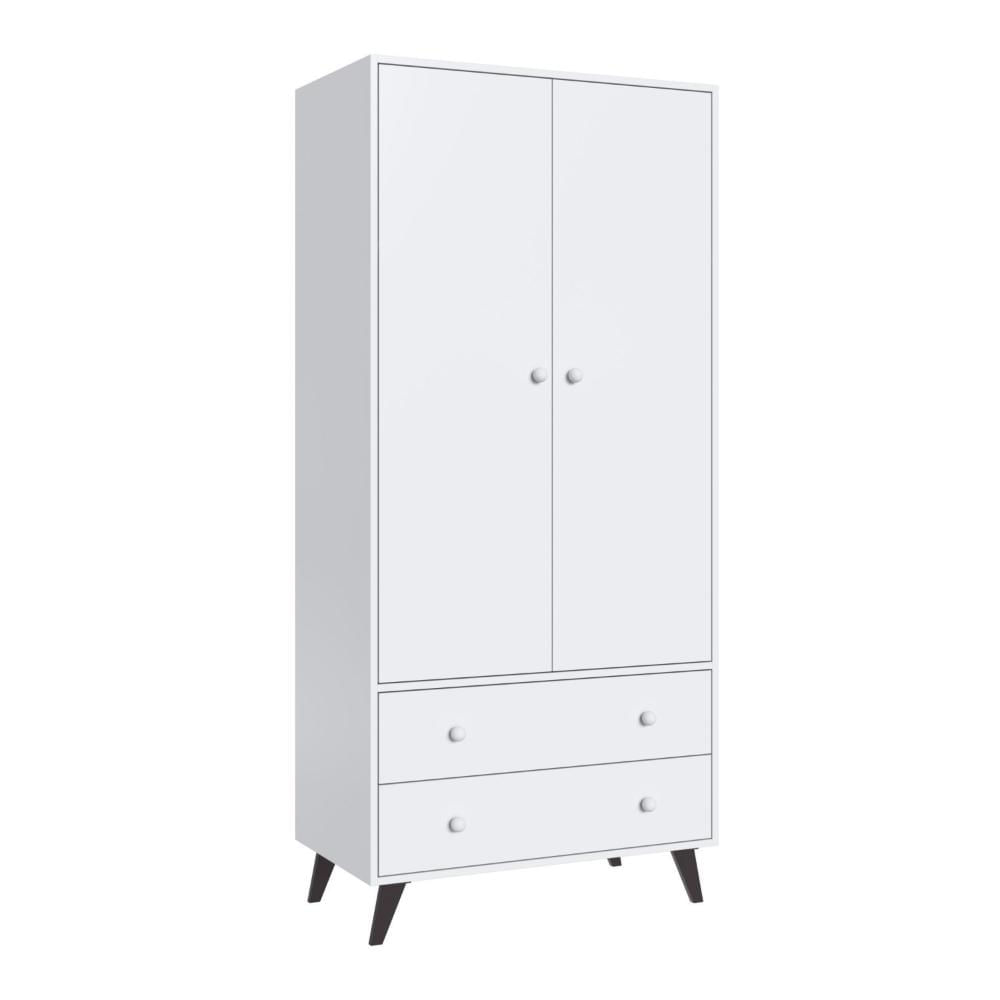 Miniatura Quarto de Bebê Completo Berço com Roupeiro 2 Portas 2 Gavetas Estrela Móveis Percasa Branco