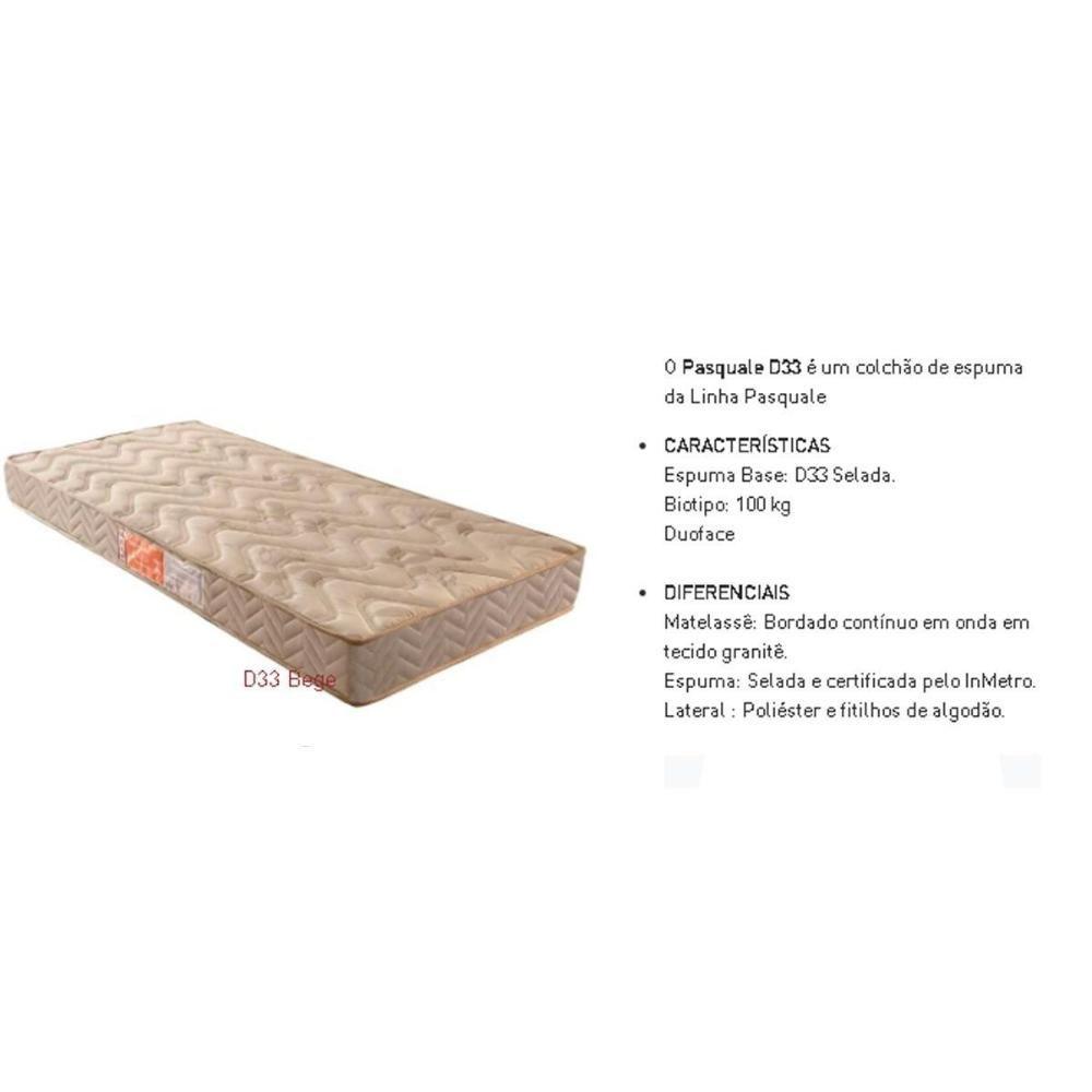 Cama Box Baú Queen: Colchão Espuma D33 Paropas Pasquale + Base Crc Rústico Clean(158X198)