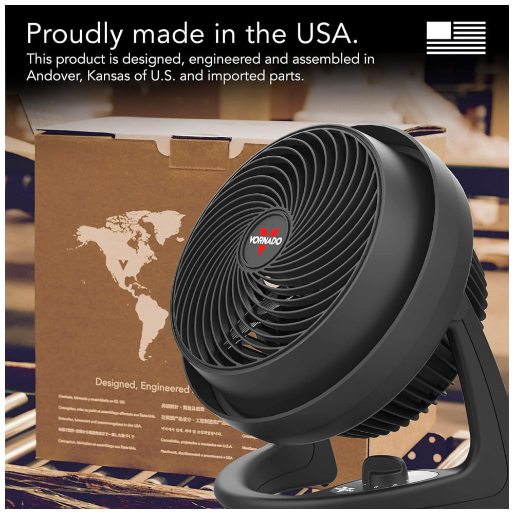 Miniatura Ventilador de Piso com 3 Velocidades 110V Vornado 610, Preto