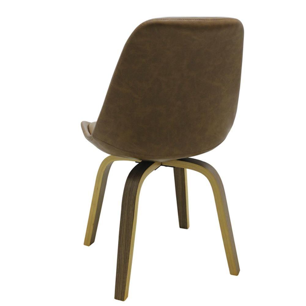 Miniatura Kit 2 Cadeiras Lis Rivatti Poliuretano Marrom Base Madeira