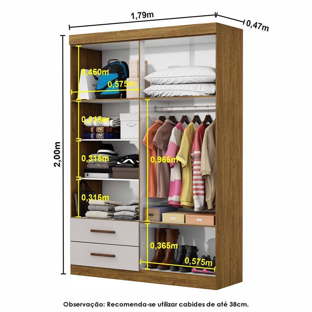 Miniatura Guarda Roupa Casal Modulado 5 Portas Hercules 4 Portas e 4 Gavetas com Espelho Cinamomo/Off White