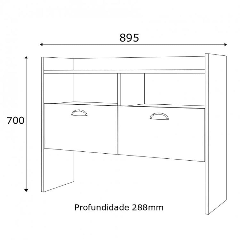 Conjunto Rack para TV até 48 Polegadas 2 Portas e Aparador 2 Portas 2 Nichos Estrela Estilare Branco Madeirado/Off White
