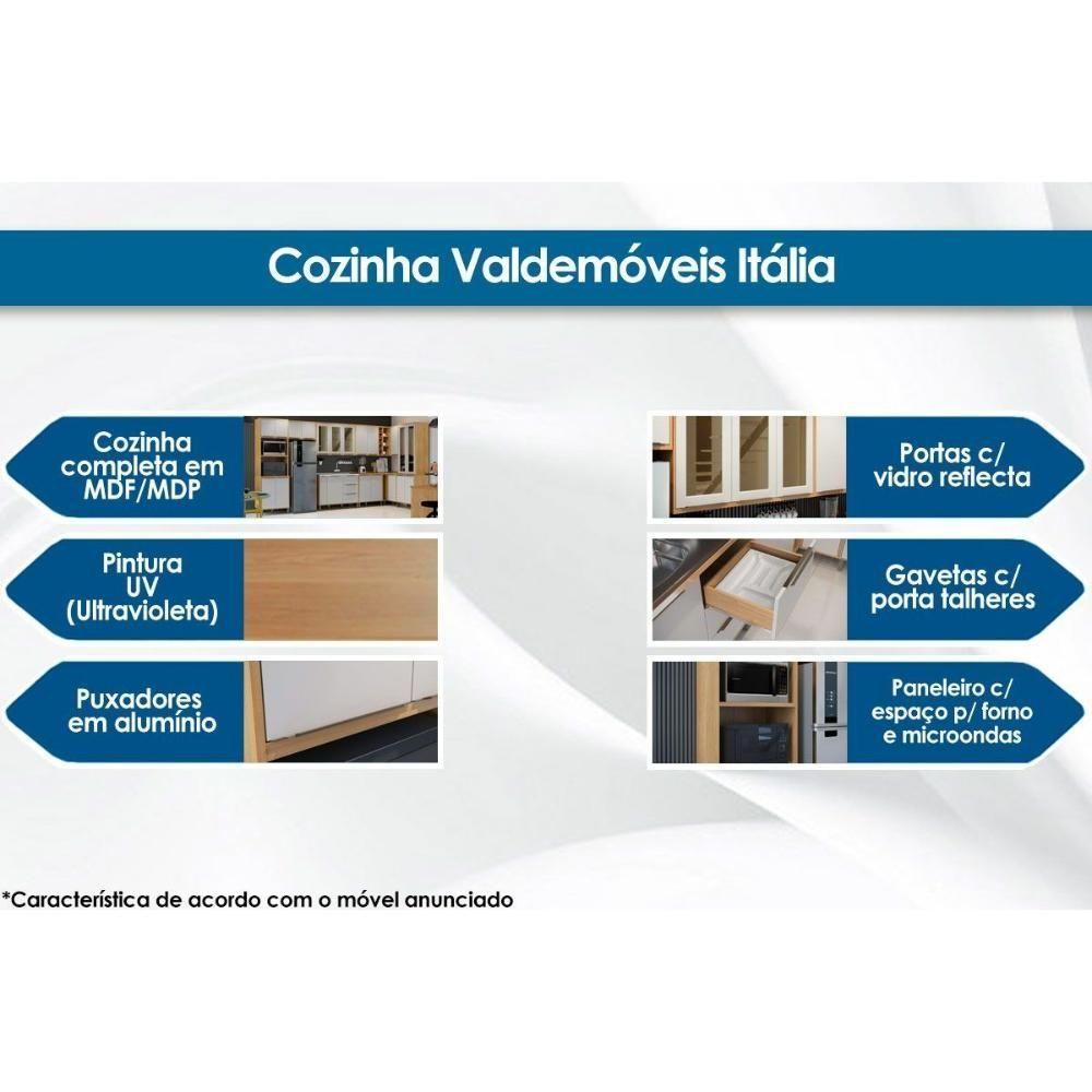 Gabinete De Cozinha Modulado Balcão Itália P-pia 2 Portas E 3 Gavetas120cm Cinamomo - Valdemóveis