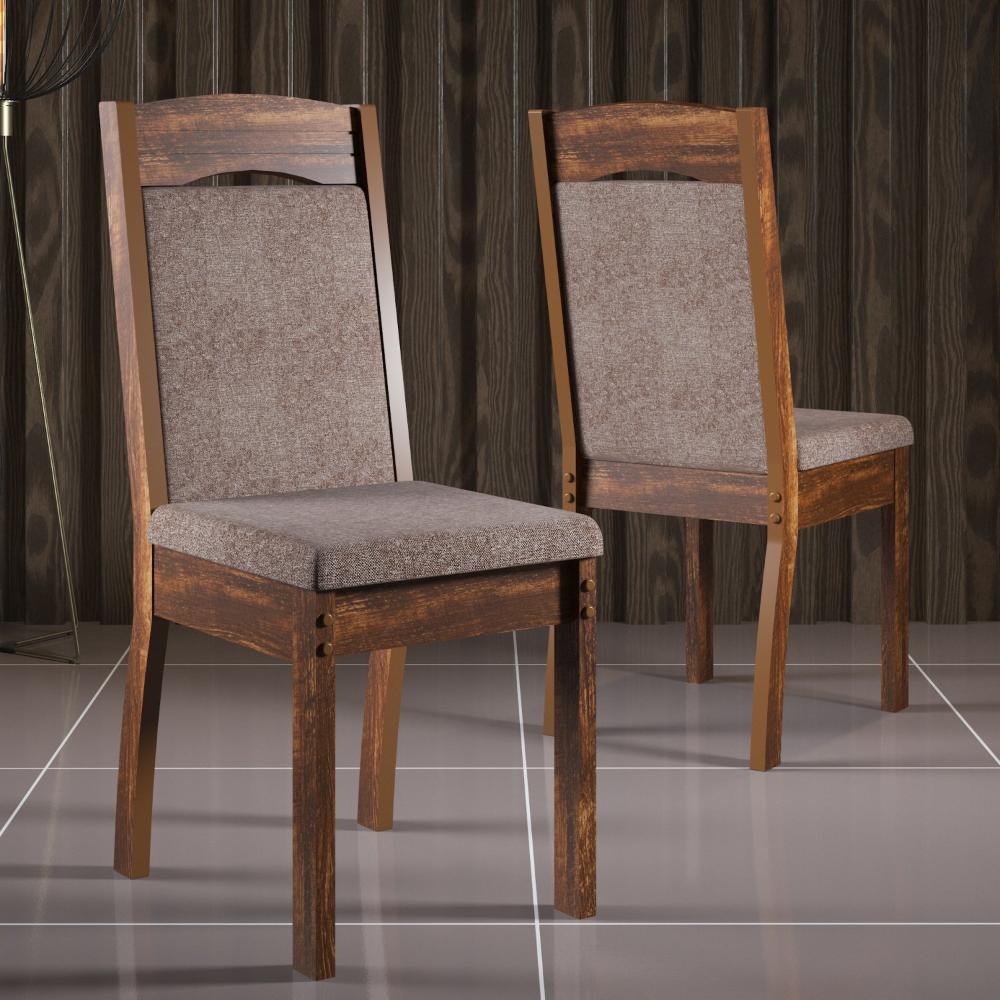 Miniatura Kit 2 Cadeiras Alice Sonetto Móveis Rústico/Cobre