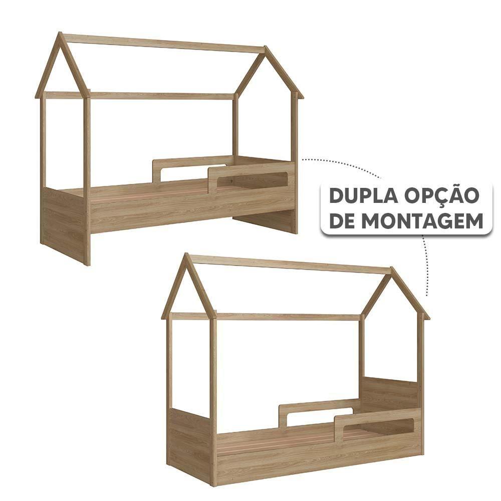 Miniatura Cama Casinha Montessori Com Colchão Solteiro Aveiro Oak Sorriso Jm Móveis
