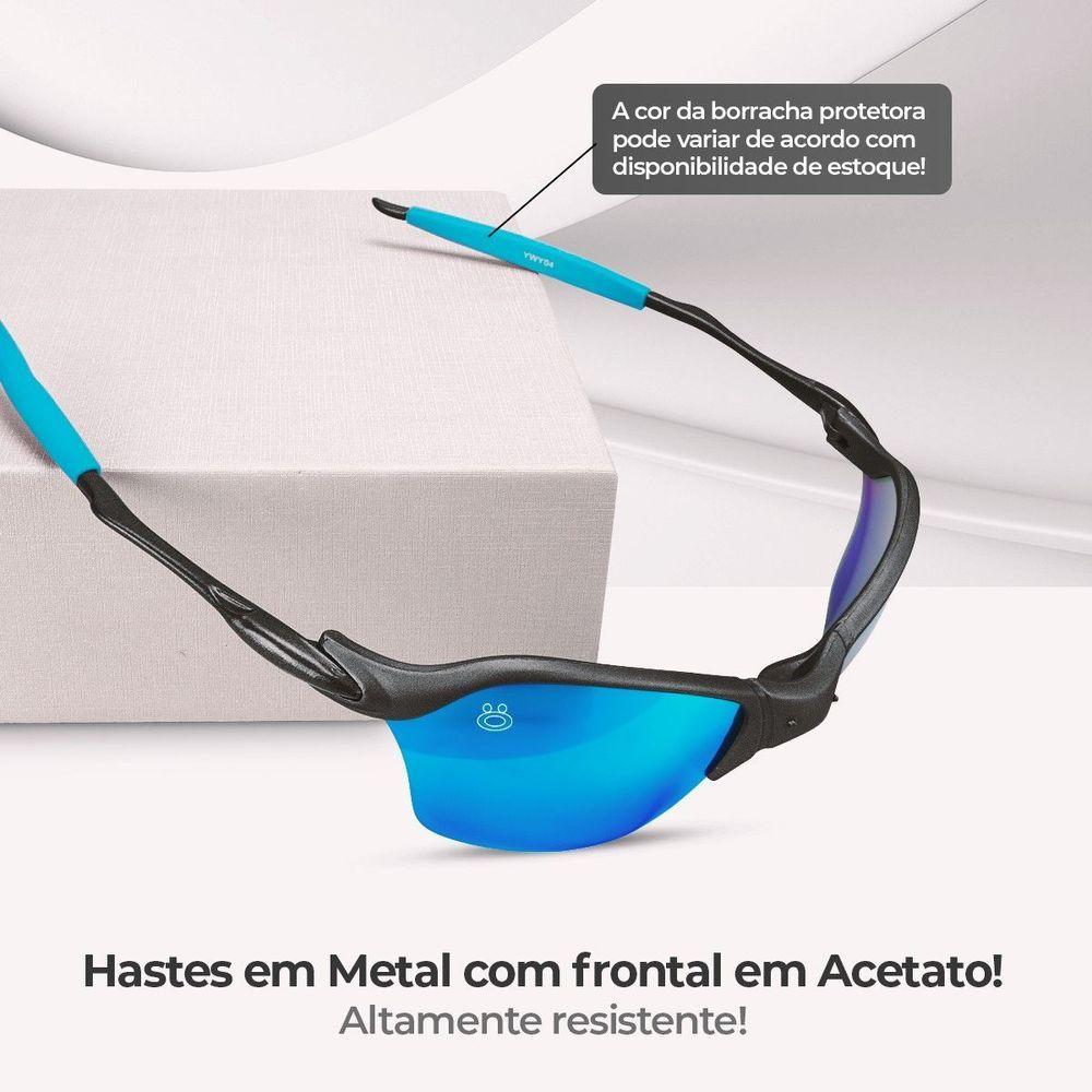 Miniatura Oculos Sol Proteção Uv Masculino Praia Lupa Metal + Case Estiloso Presente Lente Espelhada Original