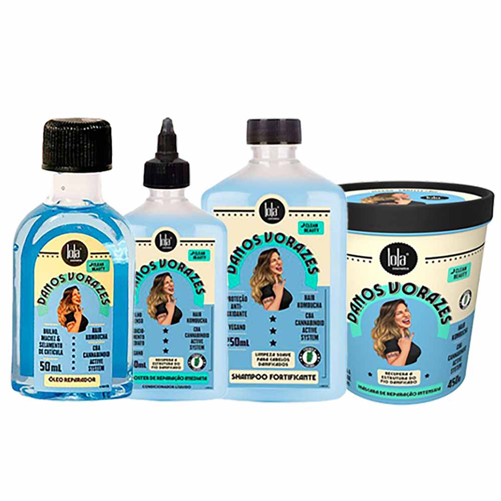 Miniatura Lola Cosmetics Danos Vorazes Kit - Óleo + Shampoo + Máscara + Booster Kit