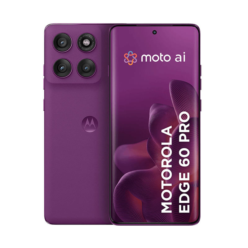 Smartphone Motorola Edge 60 Pro 5G - Violeta, 256GB, RAM 24GB (12GB RAM+12GB Ram Boost), Câmera 50MP, Selfie 50MP e Tela de 6,7"