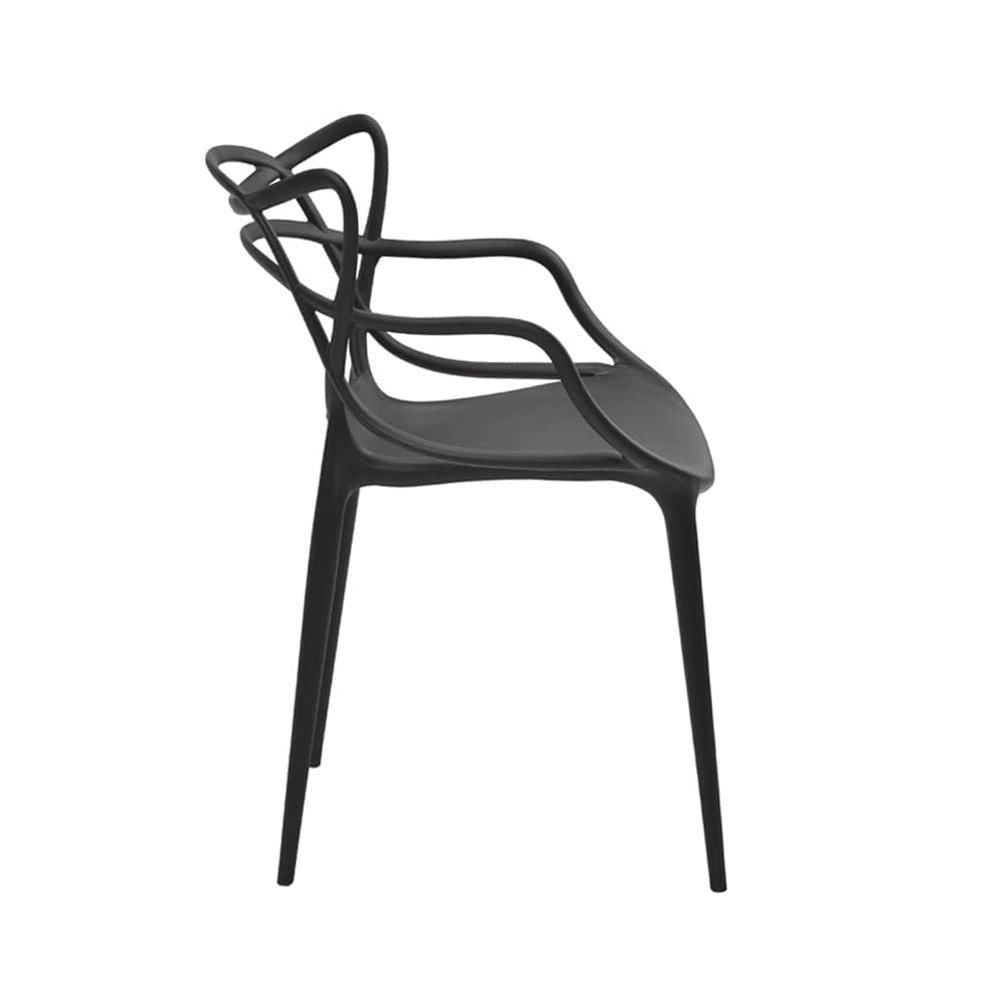 Miniatura Cadeira De Jantar Allegra Pp Preto Rivatti Kit 6 Unidades