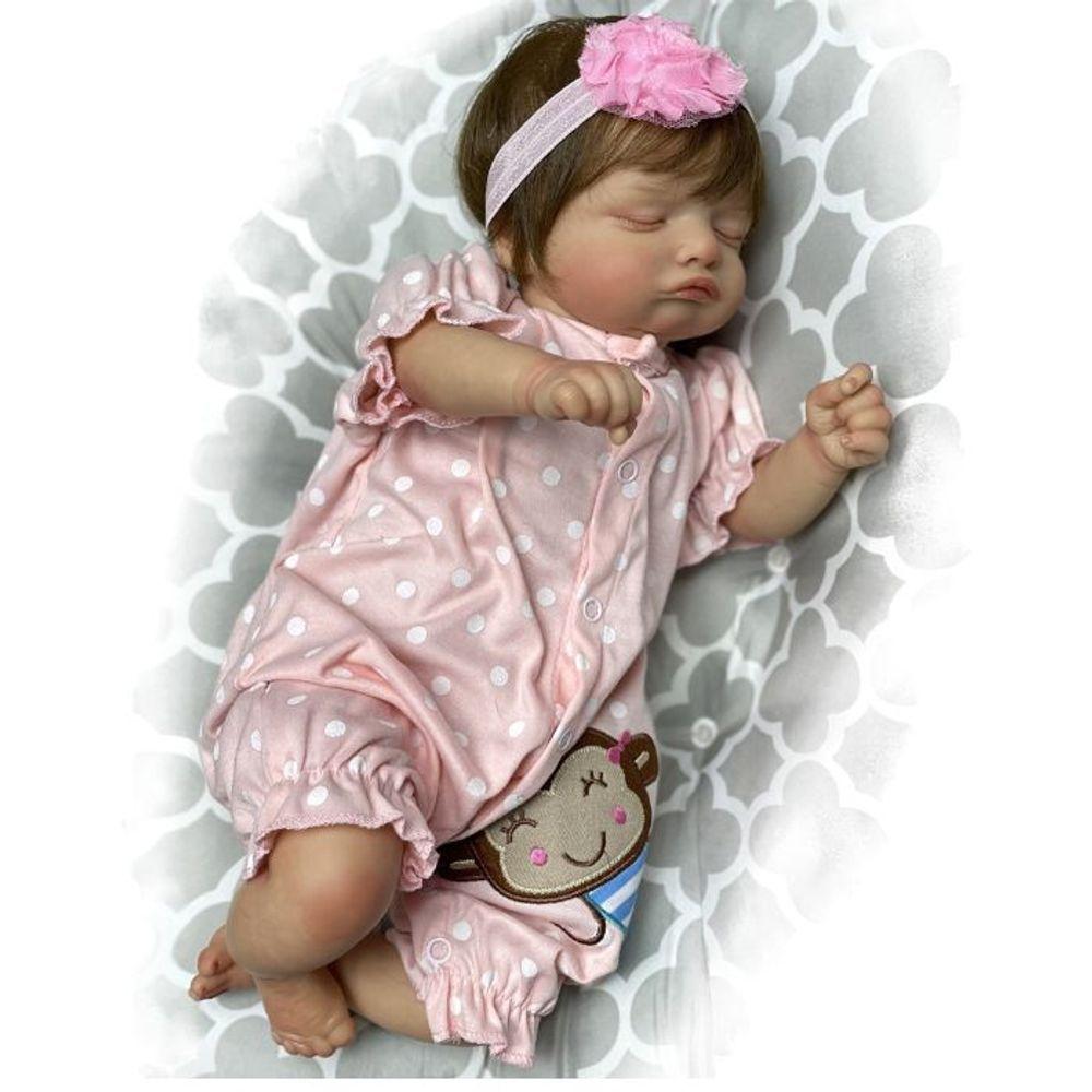 Miniatura Bebe Reborn Rosalie Dormindo 45 Cm