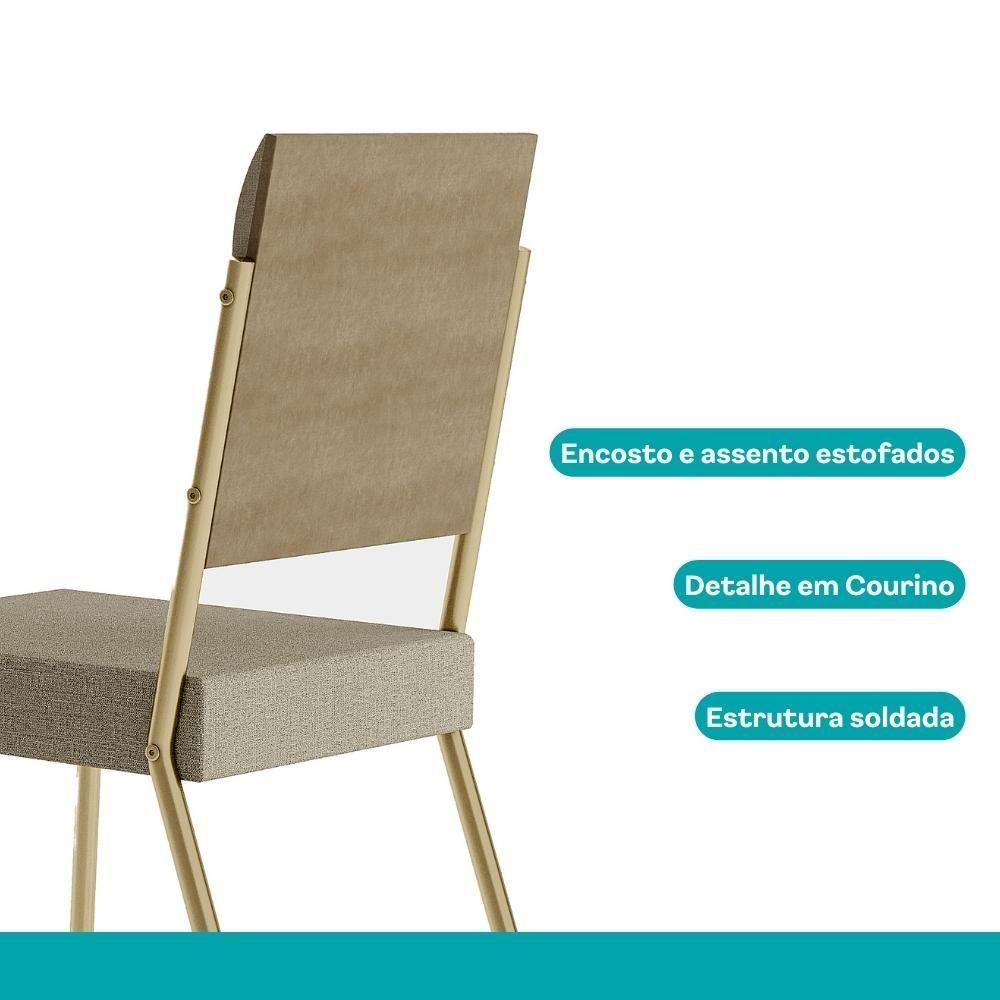 Miniatura Conjunto Sala De Jantar 4 Cadeiras Charlotte Carraro Carvalho Dourado