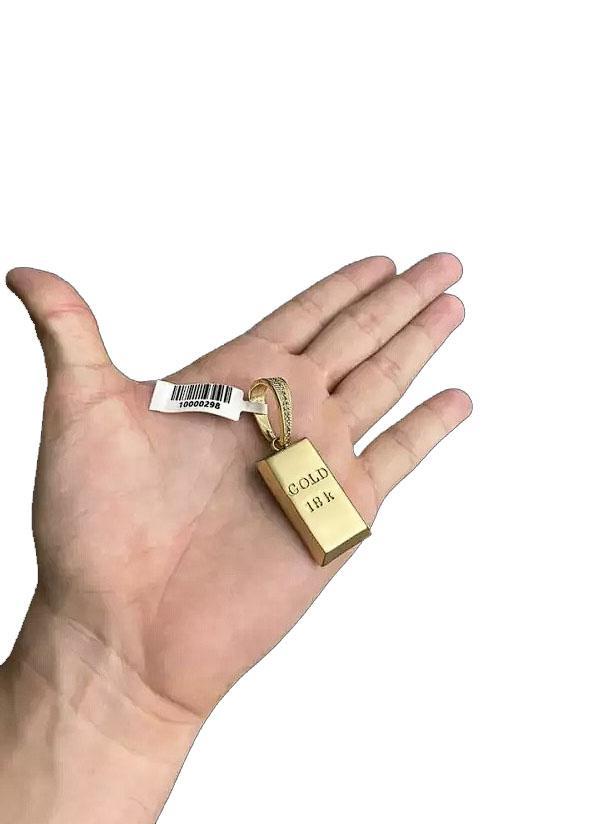 Miniatura Pingente Barra De Ouro M - Banhado A Ouro 18K