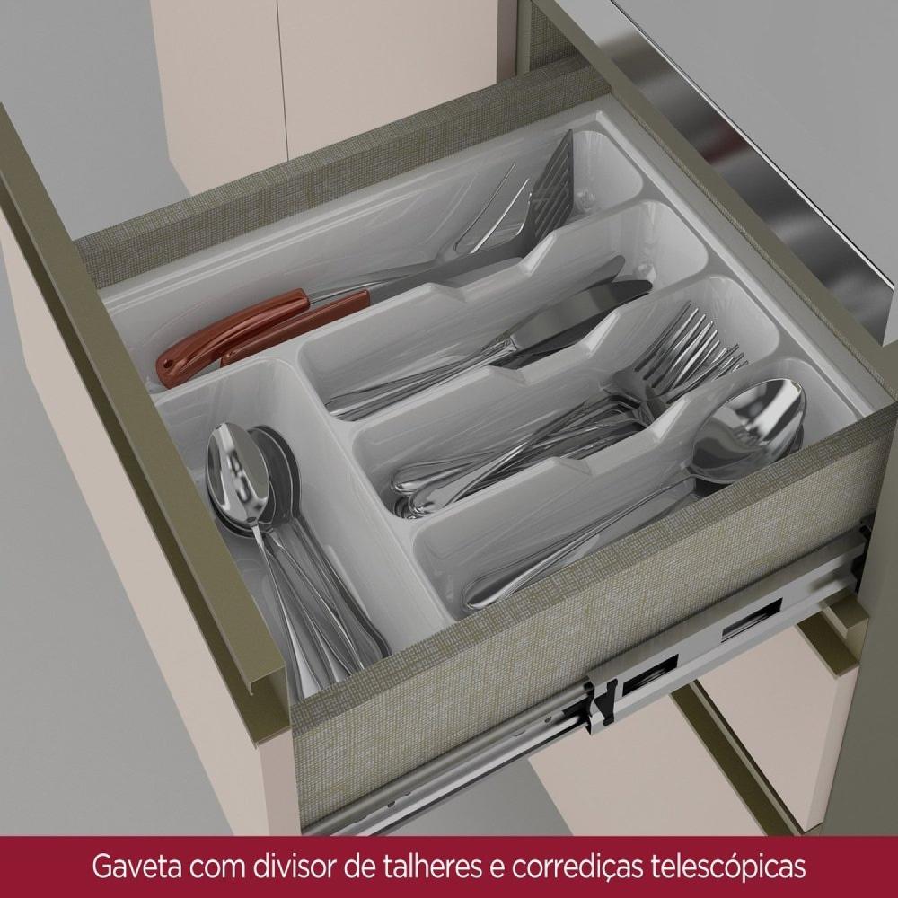 Cozinha Completa 5 Peças para Forno e Cooktop 12 Portas Aurora Espresso Móveis Duna/Cristal