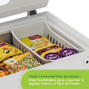 Freezer Horizontal 142L Consul CHA14AB Luz de LED Econômico Painel Eletrônico Gás Ecológico Branco 110