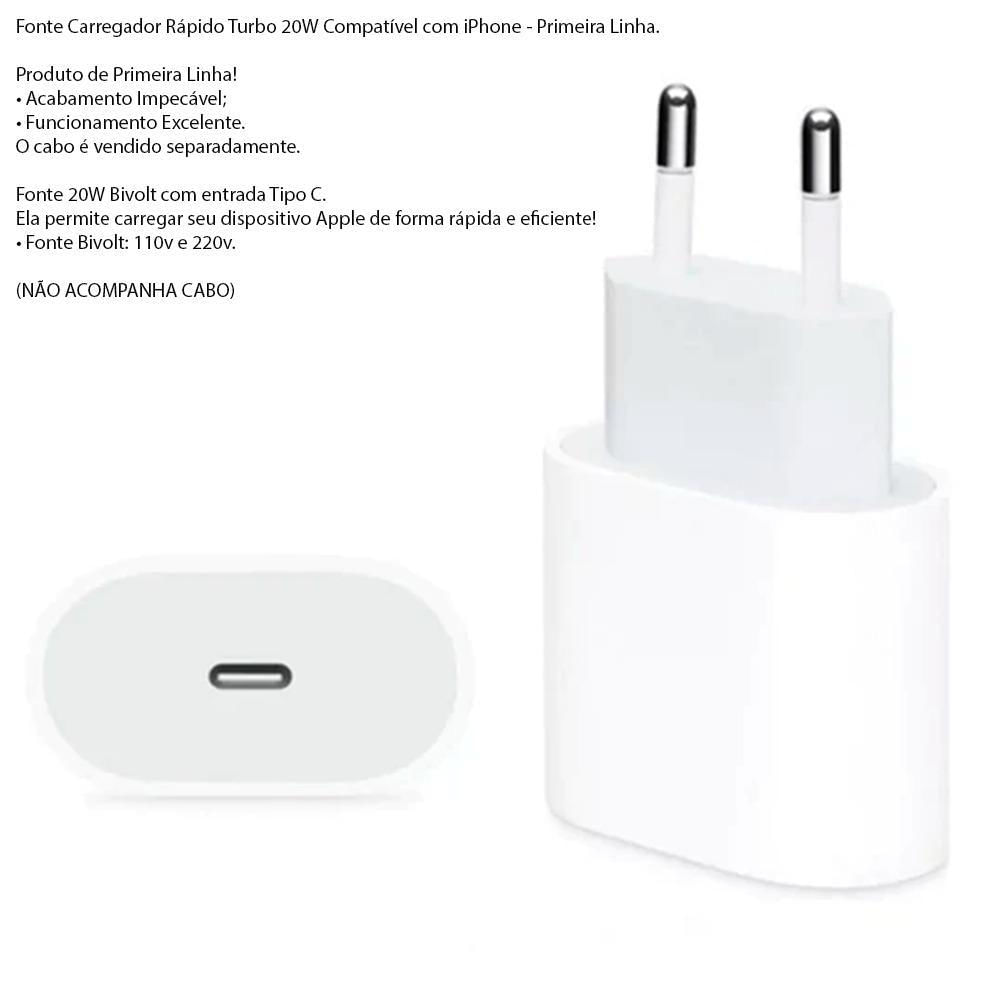 Miniatura Fonte Tomada Carregador Usb-C Turbo 20W Celular La 8205