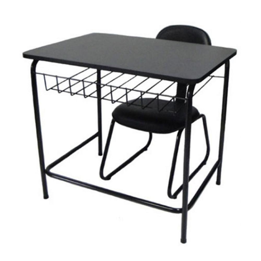 Miniatura Mesa Escolar Com Cadeira De Escritório Mesa Escolar Preto