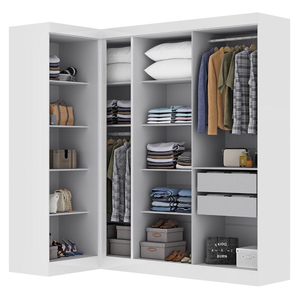 Guarda-roupa de Canto Modulado 7 Portas Paris Branco