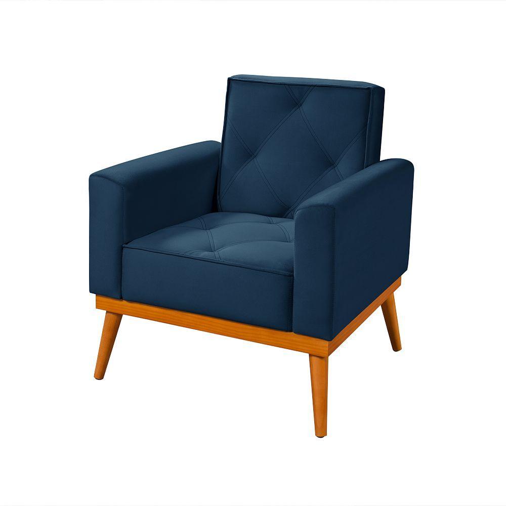 Miniatura Poltrona Florença Veludo Azul