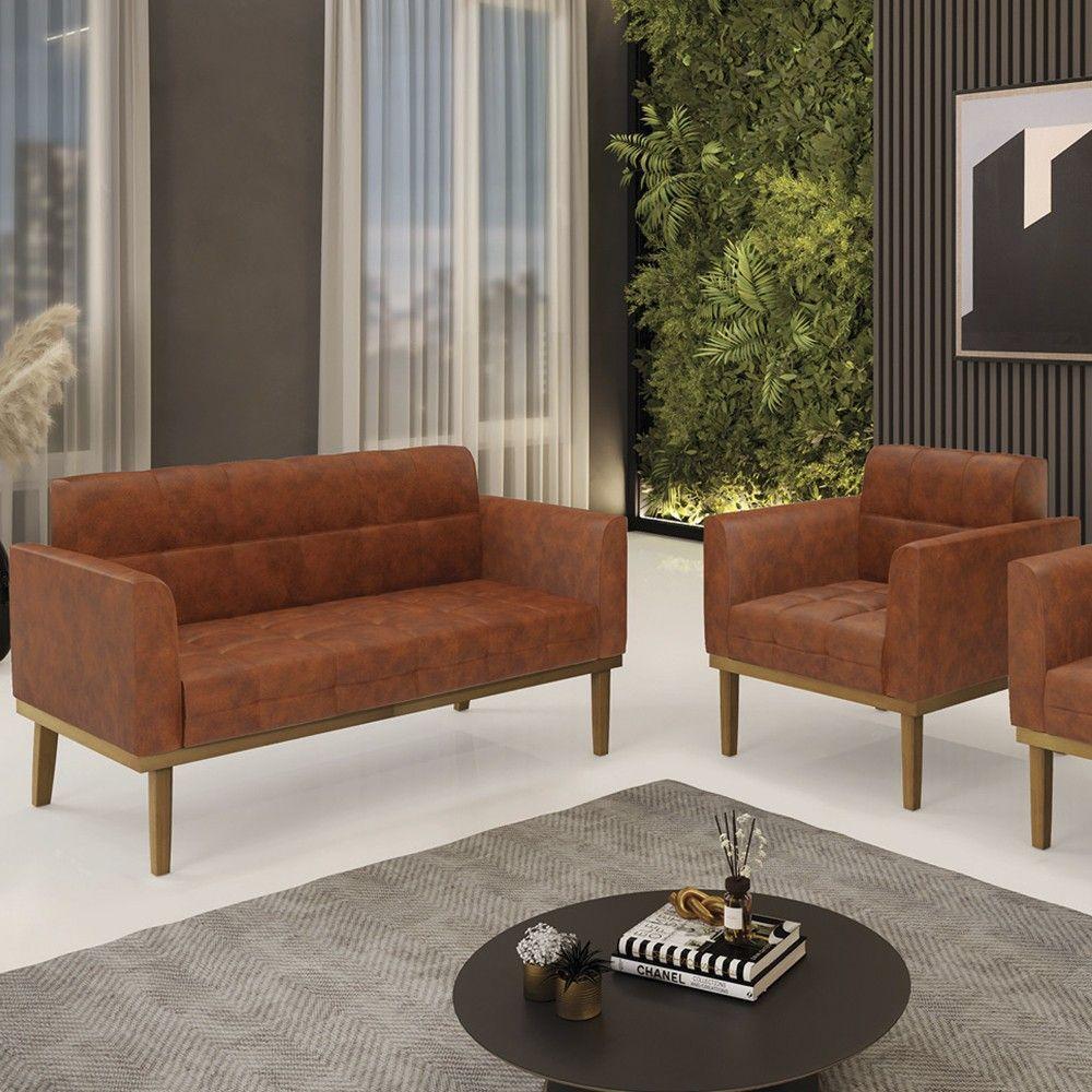 Miniatura Sofá Namoradeira E 1 Poltrona Base Industrial Preto Ana Veludo Cinza - Ibiza