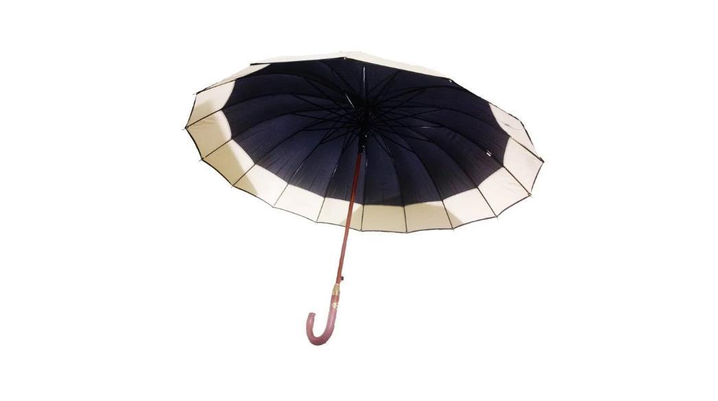 Miniatura Guarda Chuva 16 Varetas Cabo Madeira 115Cm Grande Rosa