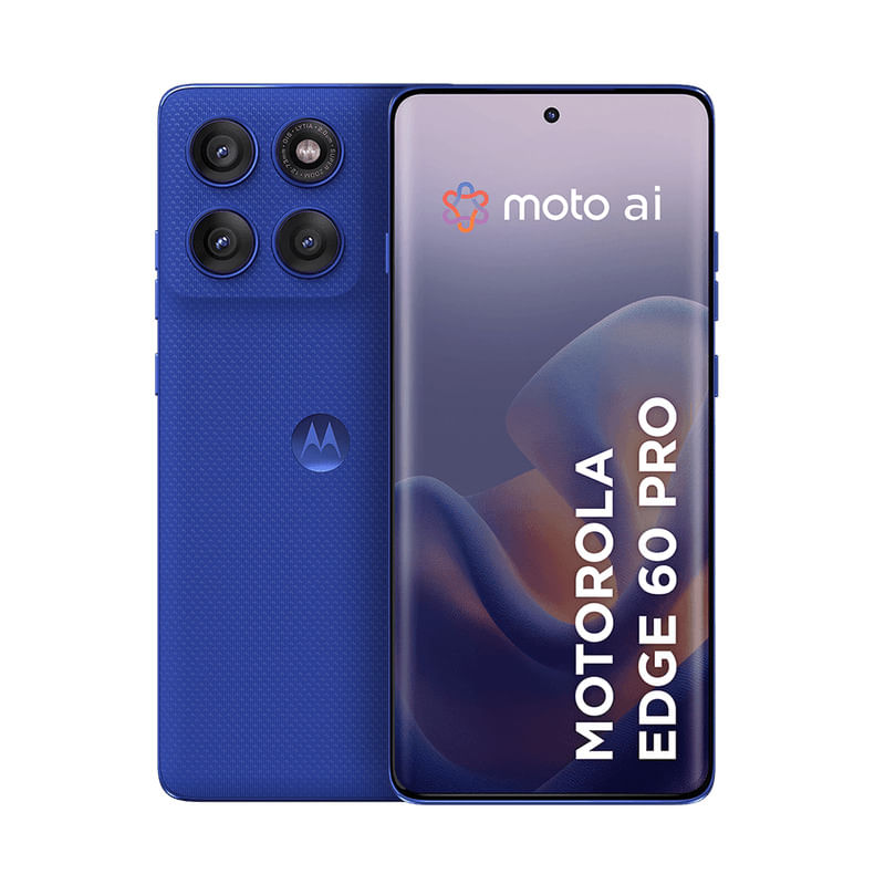 Smartphone Motorola Edge 60 Pro 5G - Azul, 256GB, RAM 24GB (12GB RAM+12GB Ram Boost), Câmera 50MP, Selfie 50MP e Tela de 6,7"