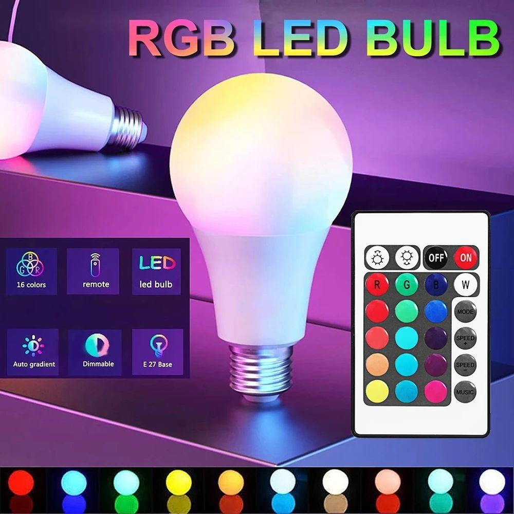 Miniatura Lâmpada Led Rgb Com Controle Remoto E27 Bivolt