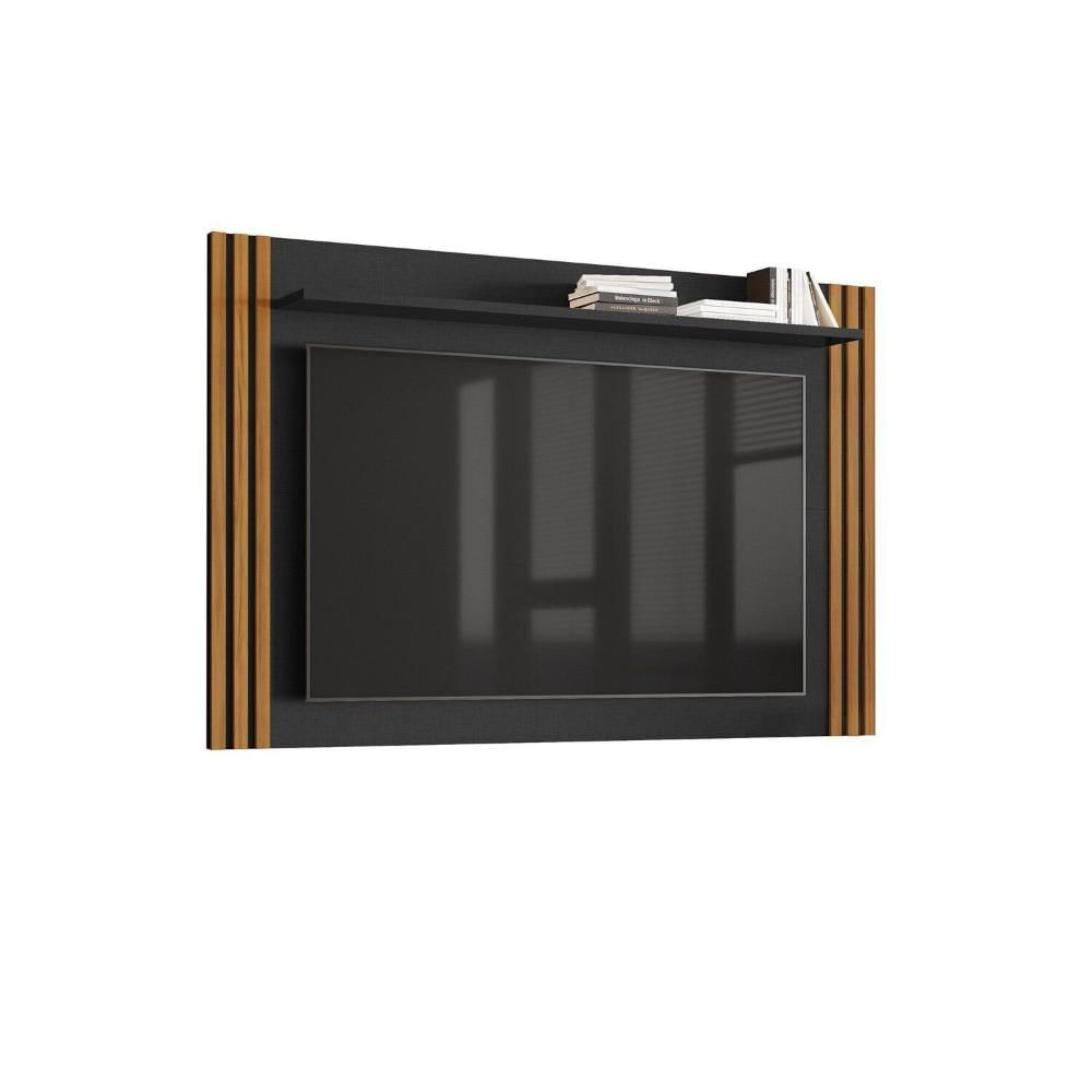 Miniatura Painel Ripado para Tv até 65 Polegadas Preto Tx/ Freijó Trend