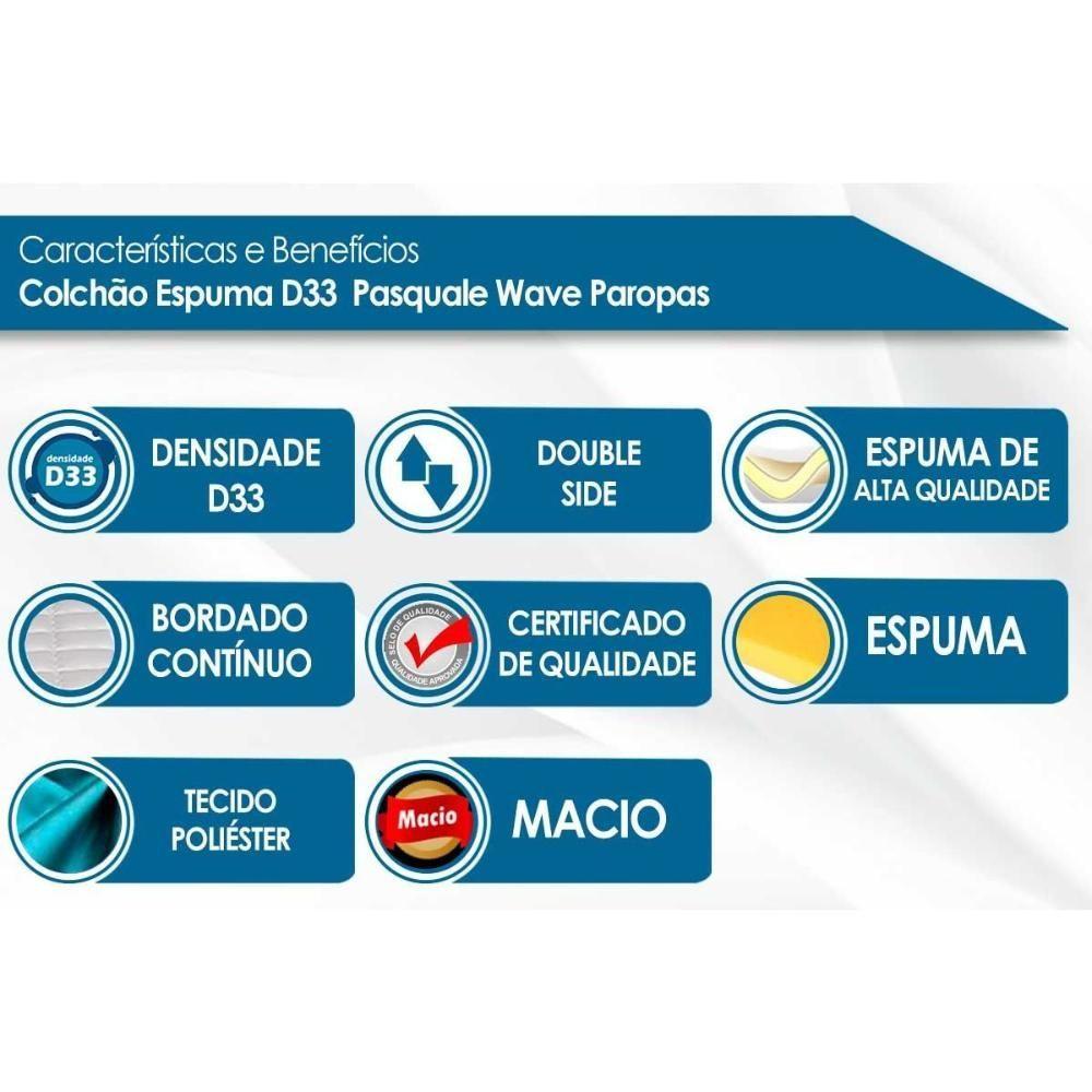 Miniatura Colchão Viúva Espuma D33 Pasquale Wave Clean (128x188x17) - Paropas