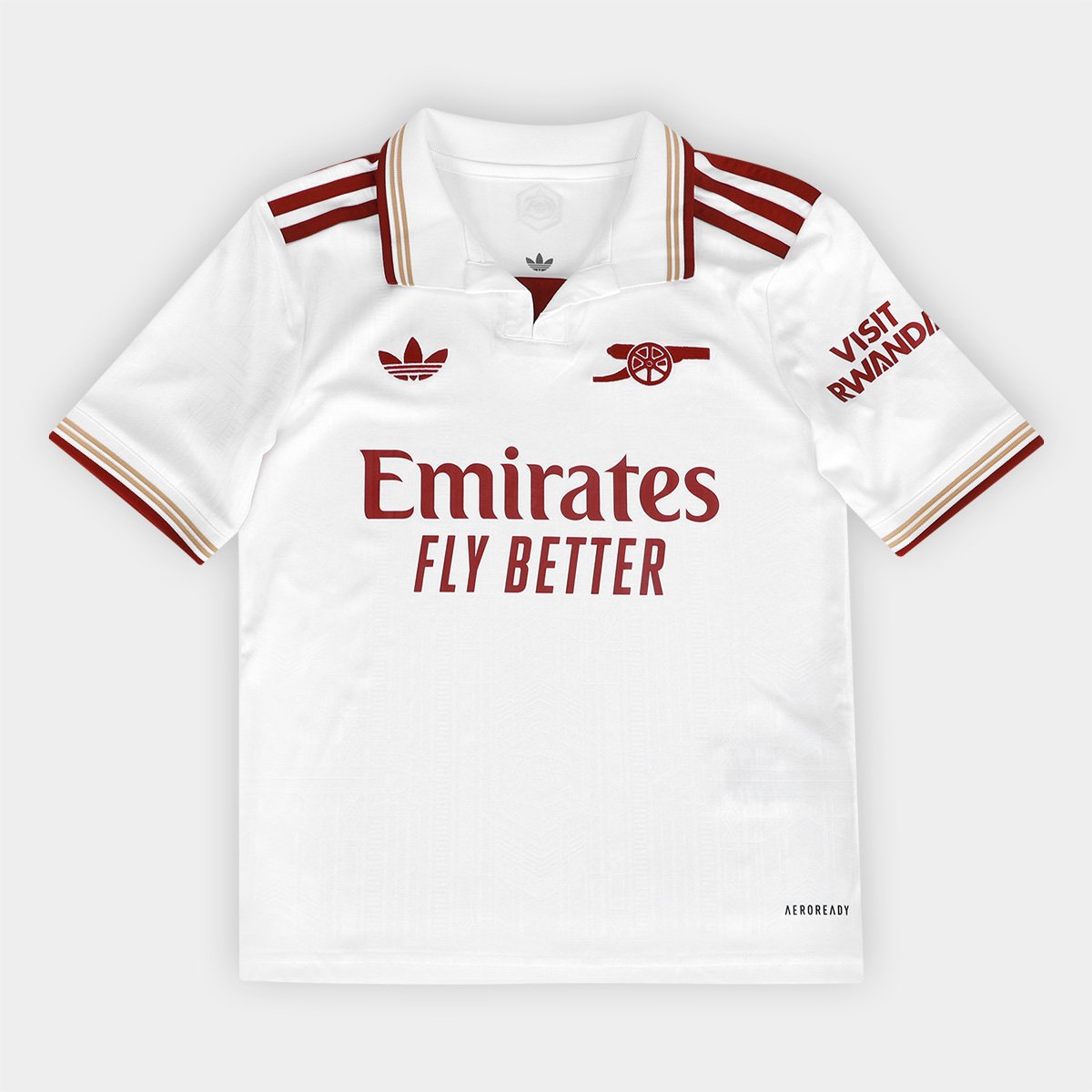 Miniatura Camisa Arsenal Infantil Third 25/26 s/n Torcedor Adidas Branco - 11/12A