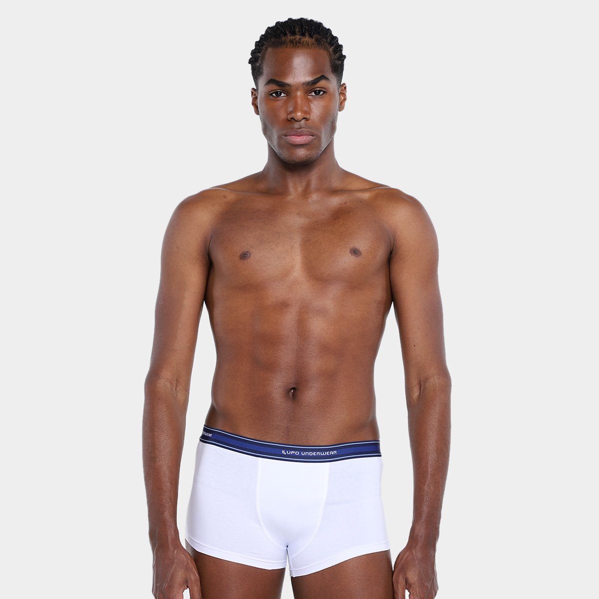 Miniatura Kit Cueca Sunga Lupo Algodão 4 Peças Branco+Azul - G