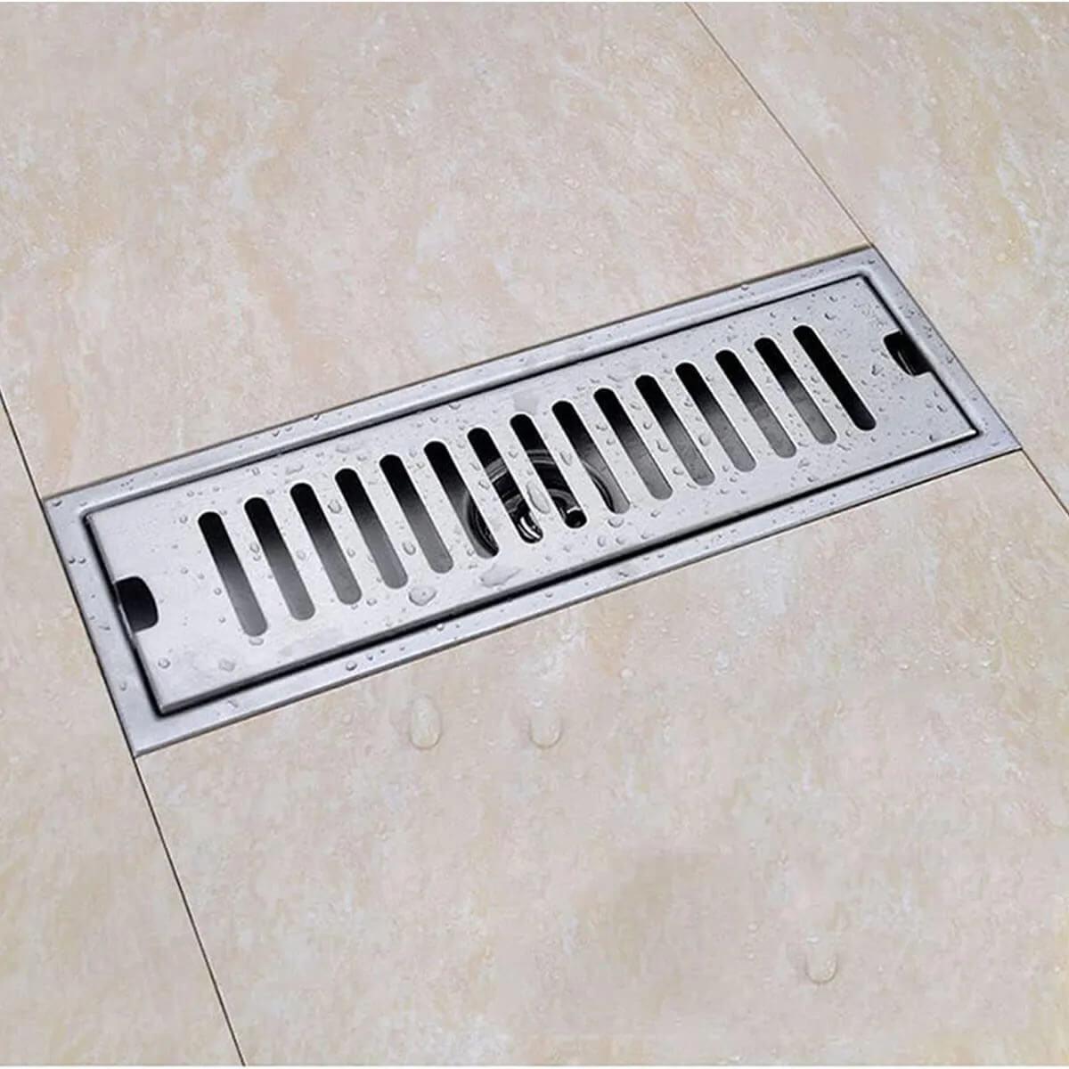 Miniatura Ralo Linear Grelha Pluvial 20Cm Alumínio Caixa Coletora