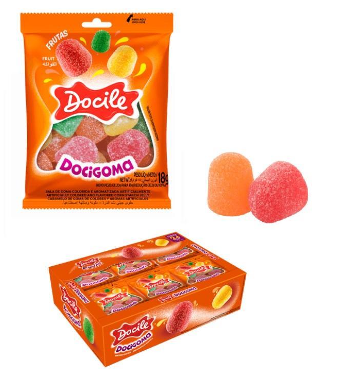 Miniatura Caixa Bala De Goma Mini Sino Sortido 24Unidades De18G Docile